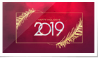 Gold Evergreen on Red