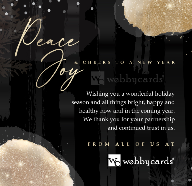 Elegant Watercolor Peace Joy Black (Static)