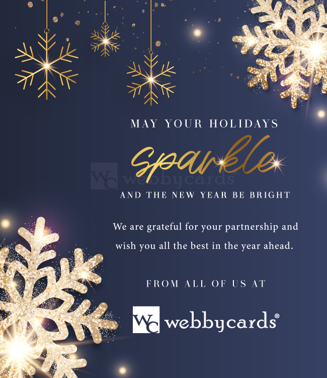 Holiday Sparkle Gold Snowflakes Navy (Static)