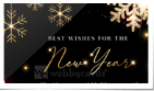 Holiday Sparkle Gold Snowflakes Black (Static)