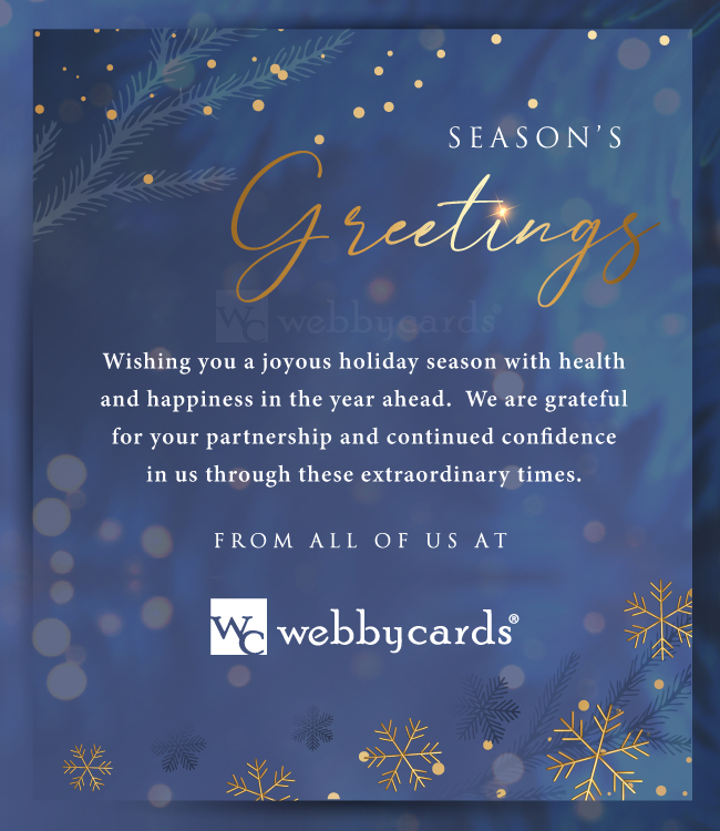 Elegant Seasons Greetings Blue (Static)