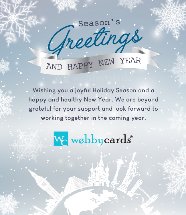 International Seasons Greetings Blue (Static)