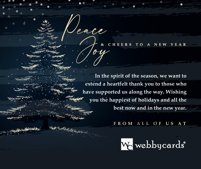 Elegant Evergreen Tree Navy (Static)