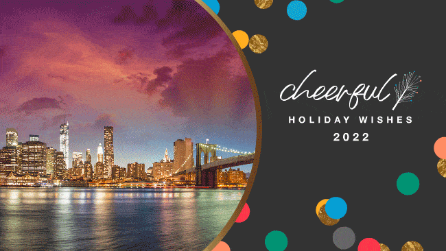 Cheerful Holiday Wishes Photo Grey - Ani Gif