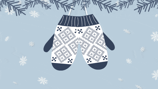 Holiday Mittens Reveal Blue - Ani Gif