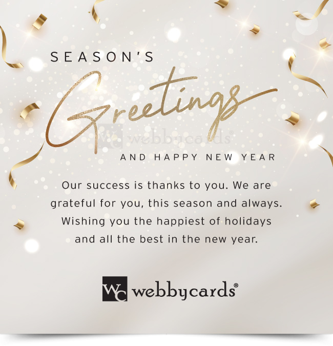 Elegant Confetti Seasons Greetings