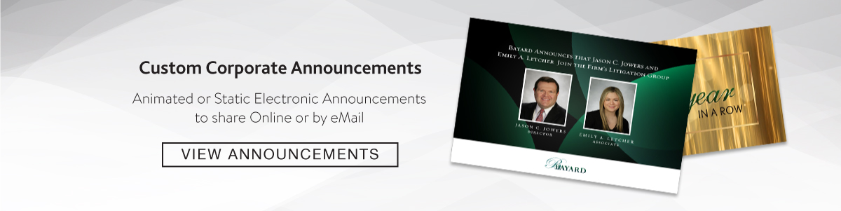 Custom Corporate Electronic Announcements for eMail