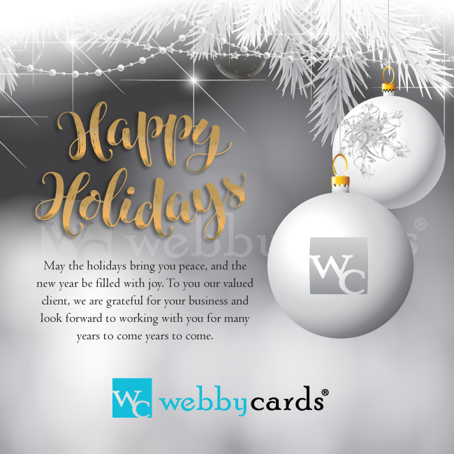 Silver Snowflakes Static Custom Holiday Corporate eCard for eMail - Mobile  Friendly Electronic Greetings Cards for Business