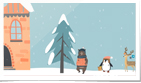 Holiday Friends Working Together
