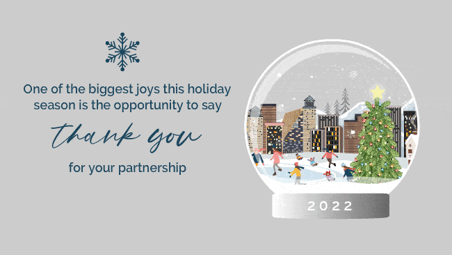 Happy Holidays City Skating Grey - Ani Gif