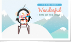 Sledding Penguin Happy Holiday