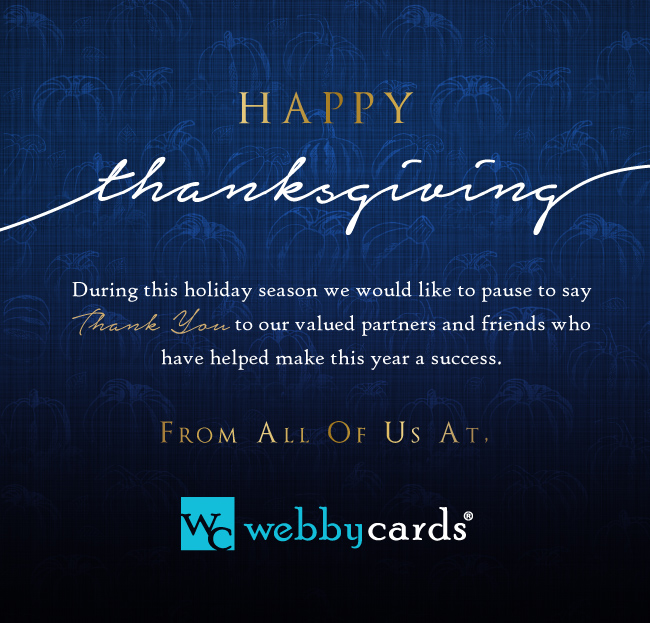 Thanksgiving Wishes Navy Static